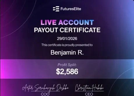 Benjamin R payout certificate, $2,586